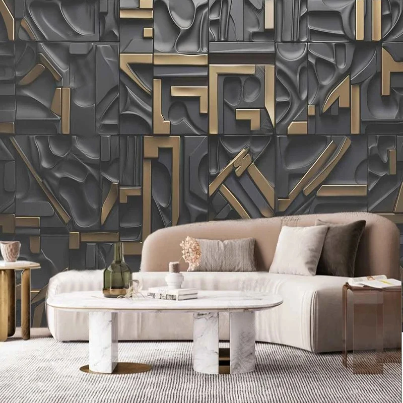 مخصص ثلاثية الأبعاد جداريات حائطية رسائل سوداء الثقافة السوداء روك خلفية غرفة المعيشة أريكة التلفزيون مجردة الفن فريسكو ديكور Papel دي Parede ثلاثية الأبعاد #4