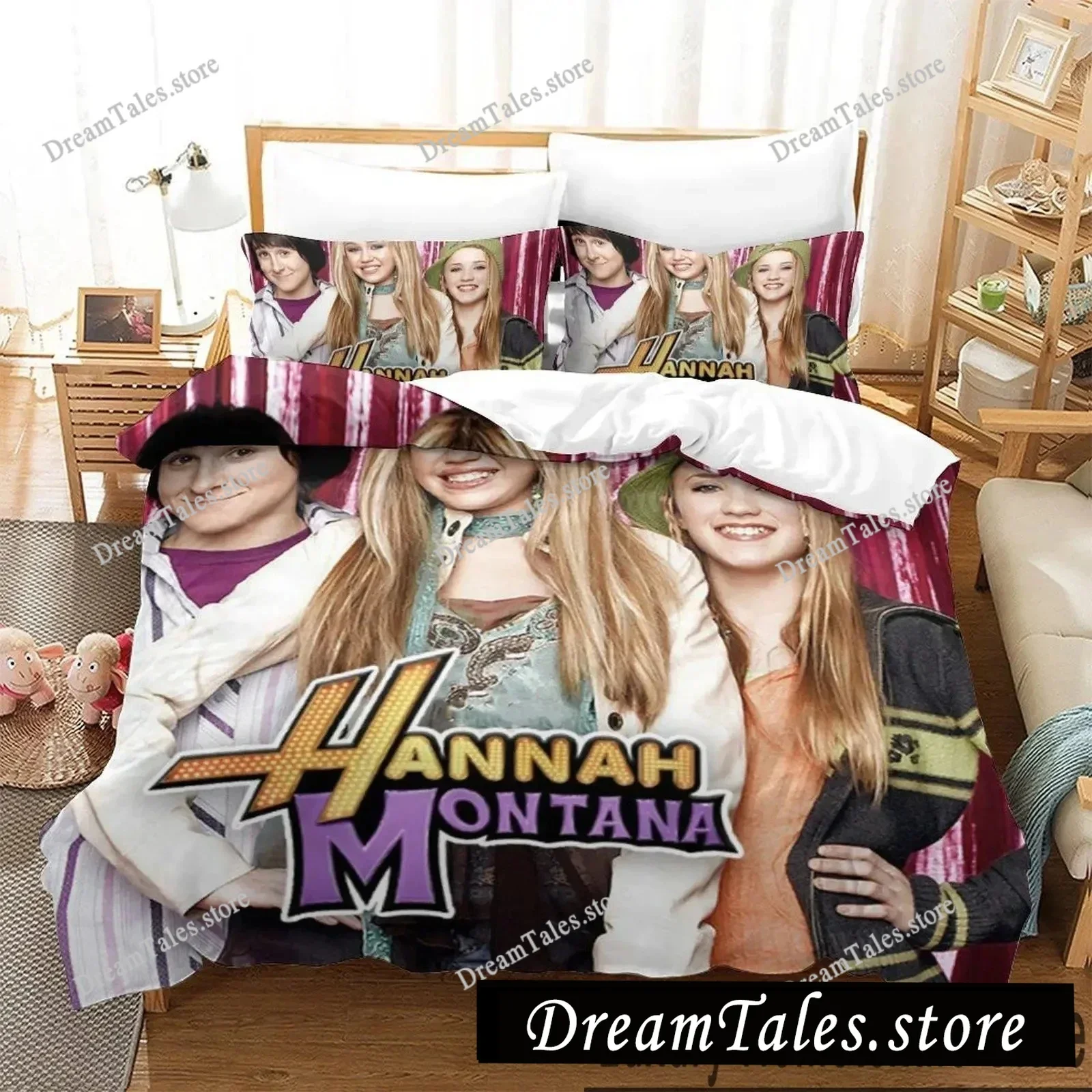 

3D Print Hannah Montana Bedding Set Boys Girls Twin Queen King Size Duvet Cover Pillowcase Bed Boys Adult Home Textileextile741