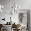 북유럽 디자이너 거실 LED 샹들리에 크리 에이 티브 바 섬 레스토랑 수지 펜던트 램프 레트로 호텔 홈스테이 장식 조명 5