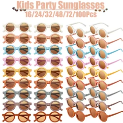 16-100Pcs Kids Sunglasses Bulk Party Favors Birthday Children's Round Frame Sun Glasses Girls Boys Summer Beach Pool Party Gift