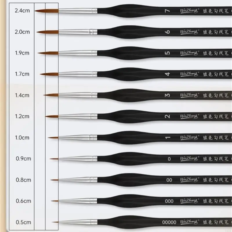 11pcs تفاصيل فرش الطلاء للاكريليك المائي المائي #5