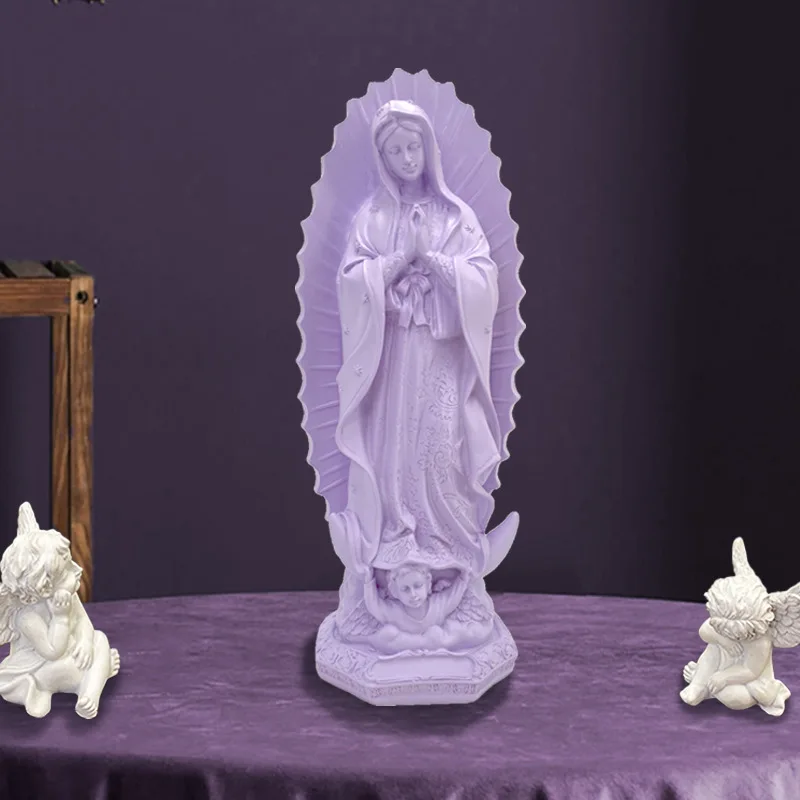 Madonna Prayer Statue, 3D Christian Character Statues, Church decorations, Home Decor Statue of religious figures resin ornament