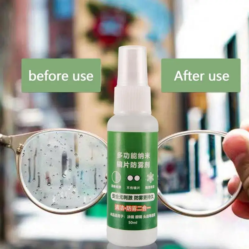 50ml Anti Fog Spray Eyeglass Lens Cleaner Glasses Defogger Prevent Fogging Spray For Glasses Eye Glass Cleaner Mobile Screen