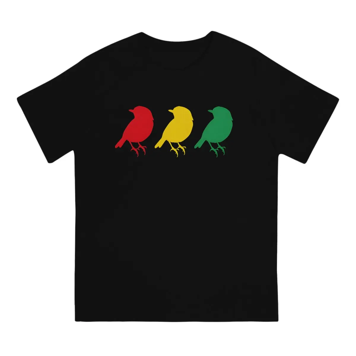 3 Little Birds Three Birds Rasta Colors Bob Song Man's T Shirt Three Little Birds O Neck Short Sleeve 100% Cotton T Shirt