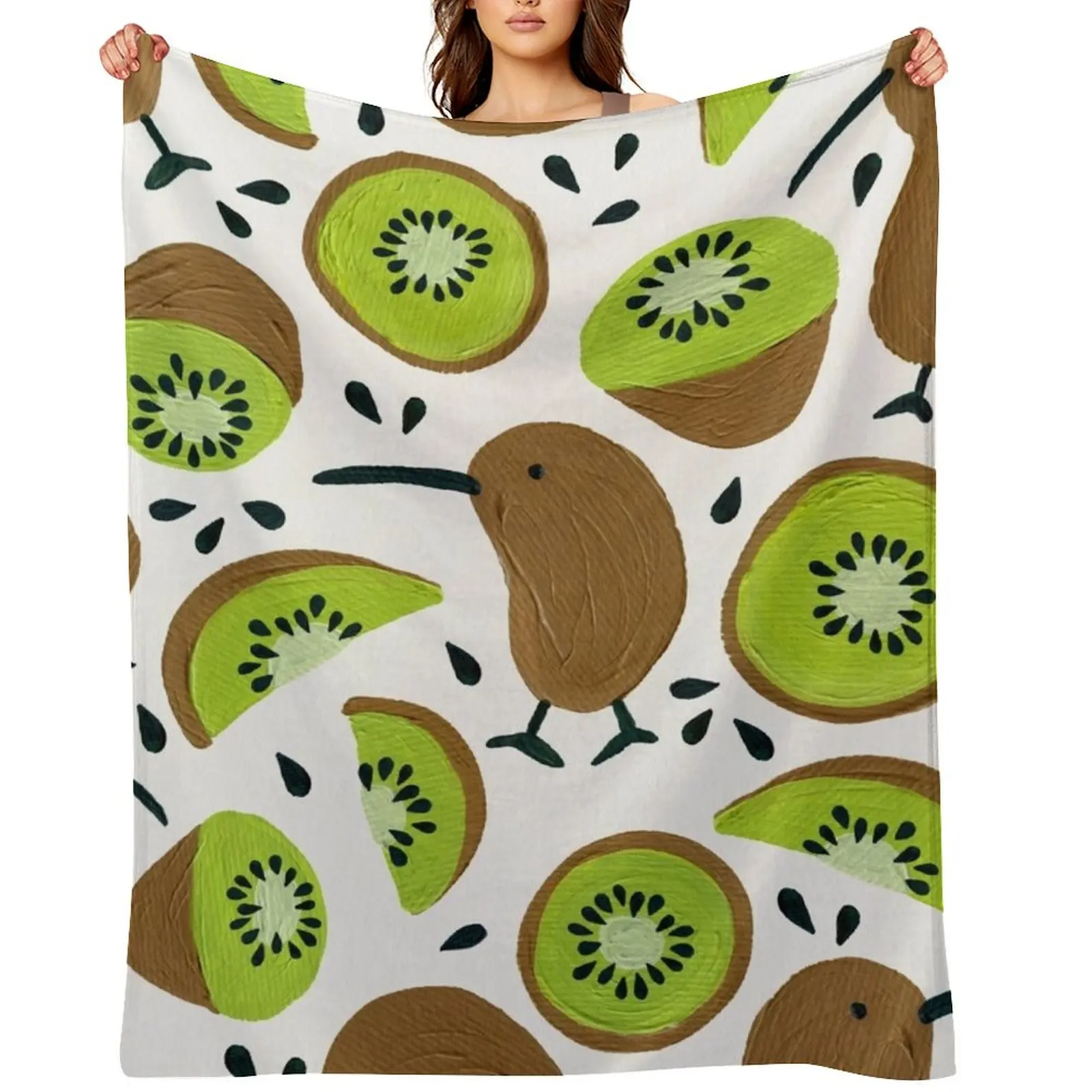 

Kiwis & Kiwis Throw Blanket For Baby Cute Soft Shaggy Blankets
