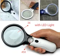 45X and 3X Professional Magnifying Glass with Built - in LED Light: Ideal Jewelry Loupe for Coin and Stamp Enthusiasts, as well