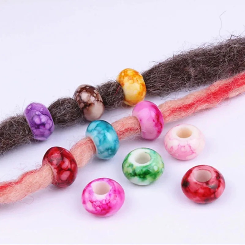 

20pcs 6mm Colorful Hair Rings Resin Beads Cuffs Tubes Dreadlock Dread Hair Braids Jewelry Braiders Decoration Accessories