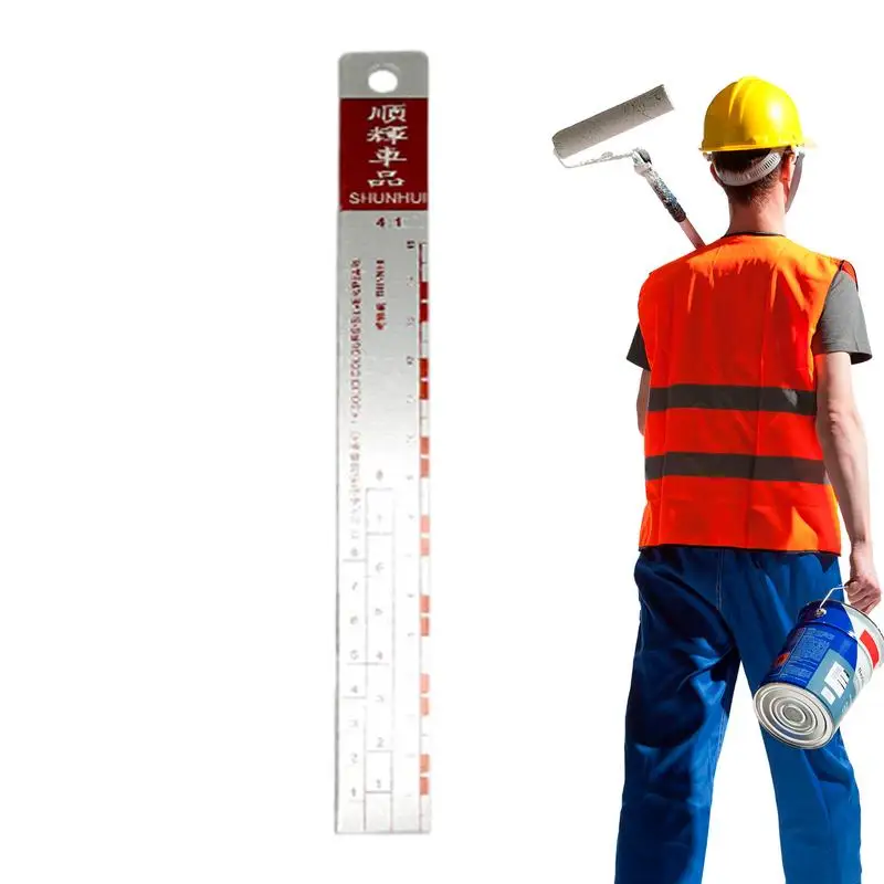 Standard Steel Paint Mixing Ruler, Escala Ratio, Pintura Ferramenta de Mistura para SUVs, RVs, Sedans e Mini Carros