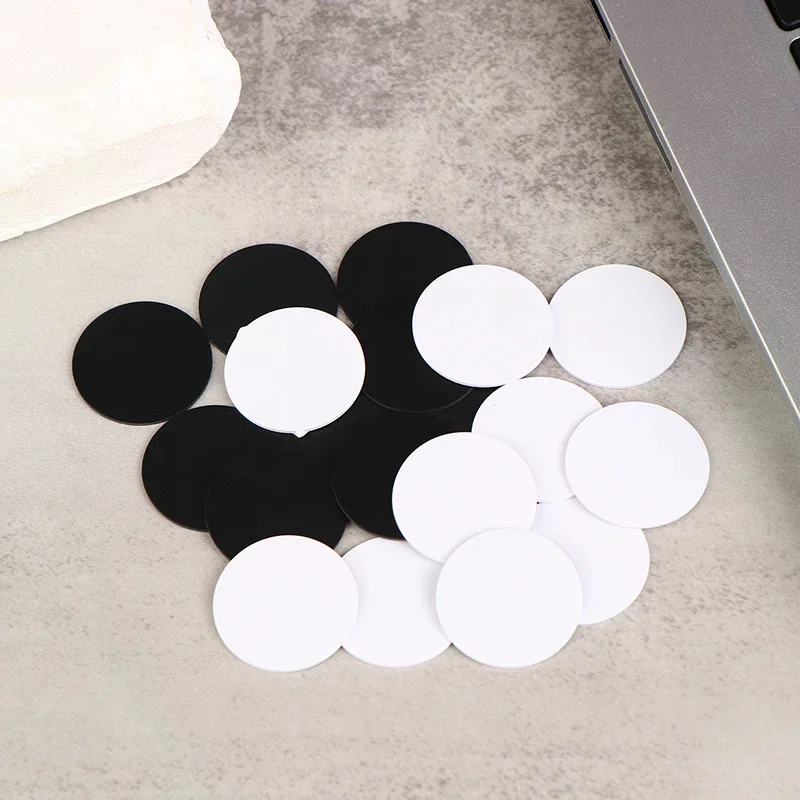 5pcs Rewritable Black White Ntag215 Nfc Round Coin 504 Bytes Smart Ntag215 Card Labels 25mm for Nfc Phone Game