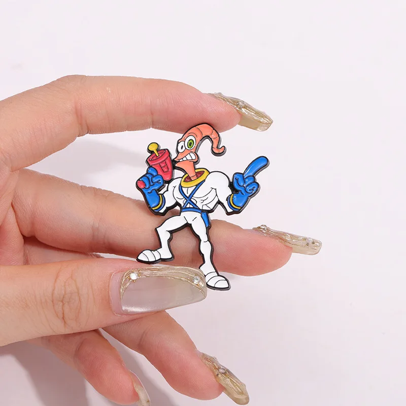 Cartoon Brooch English Letters Alien Metal Badge Small Gifts Wholesale Backpack Accessories Hat Pins and Badges Cap Pin Lapel