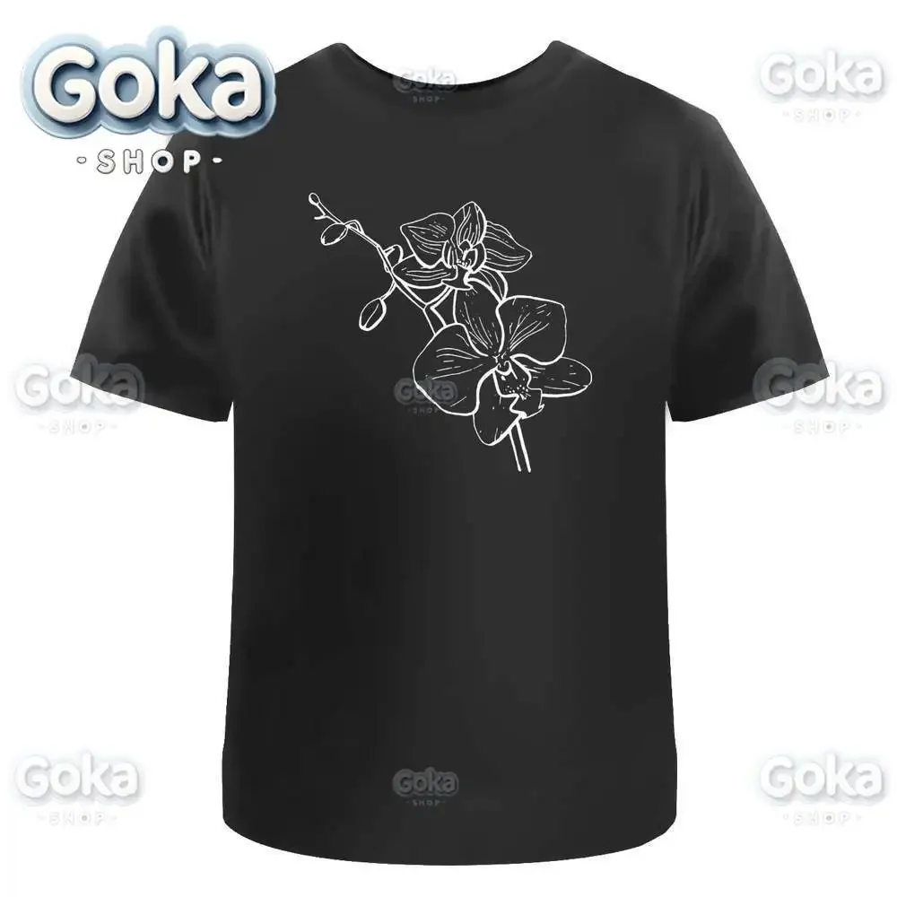 Orchids in Bloom Graphic T Shirts Mens Clothing New in Tops & Tees Cotton Women Printed T-shirt Y2K Clothes Cute Funny Tshirt