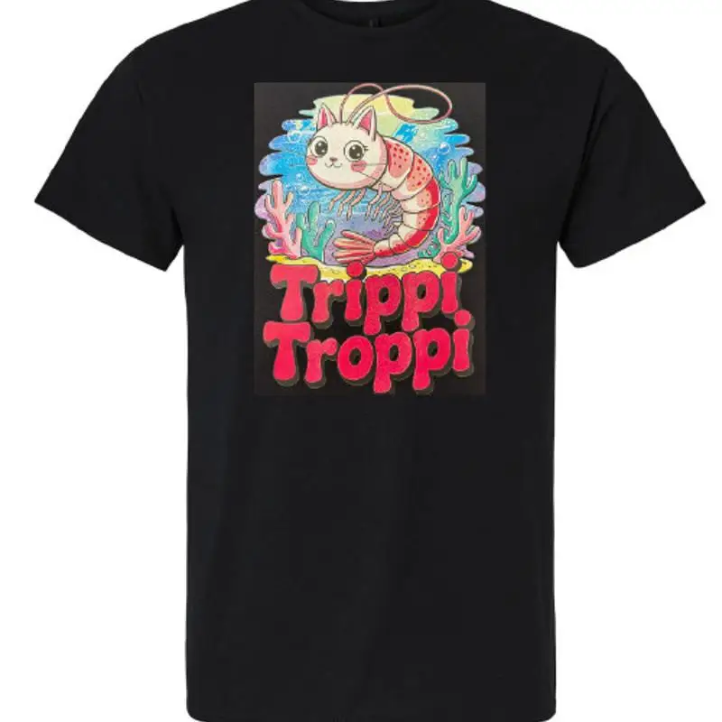 

Italian Brainrot tee Trippi Troppi funny T-shirt black tee for kids and adults