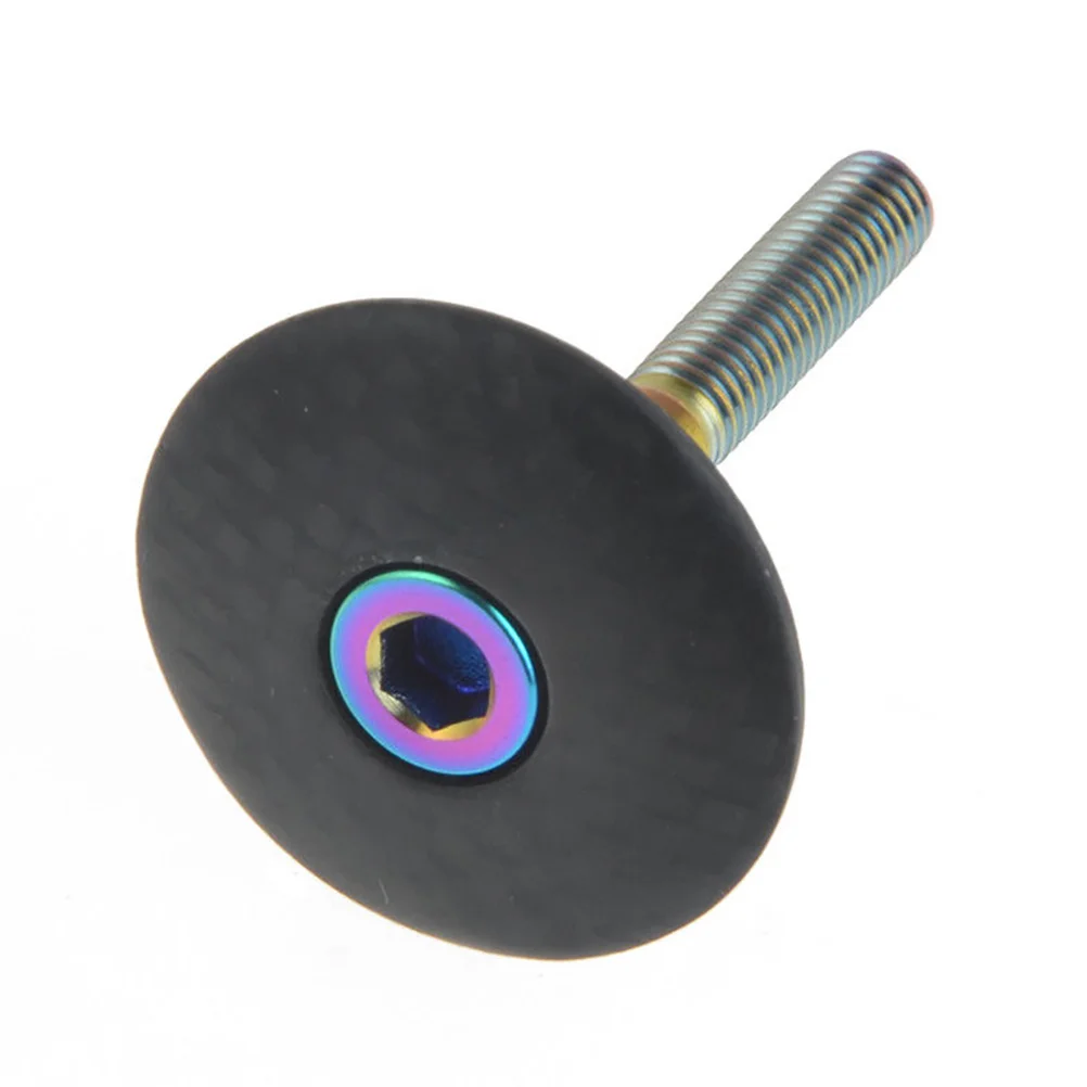 

Carbon Fiber Titanium Alloy Headset Cap Bike Fork Stem Cover Smoke Silver for Mountain Road Fixed Gear Bike Accessories