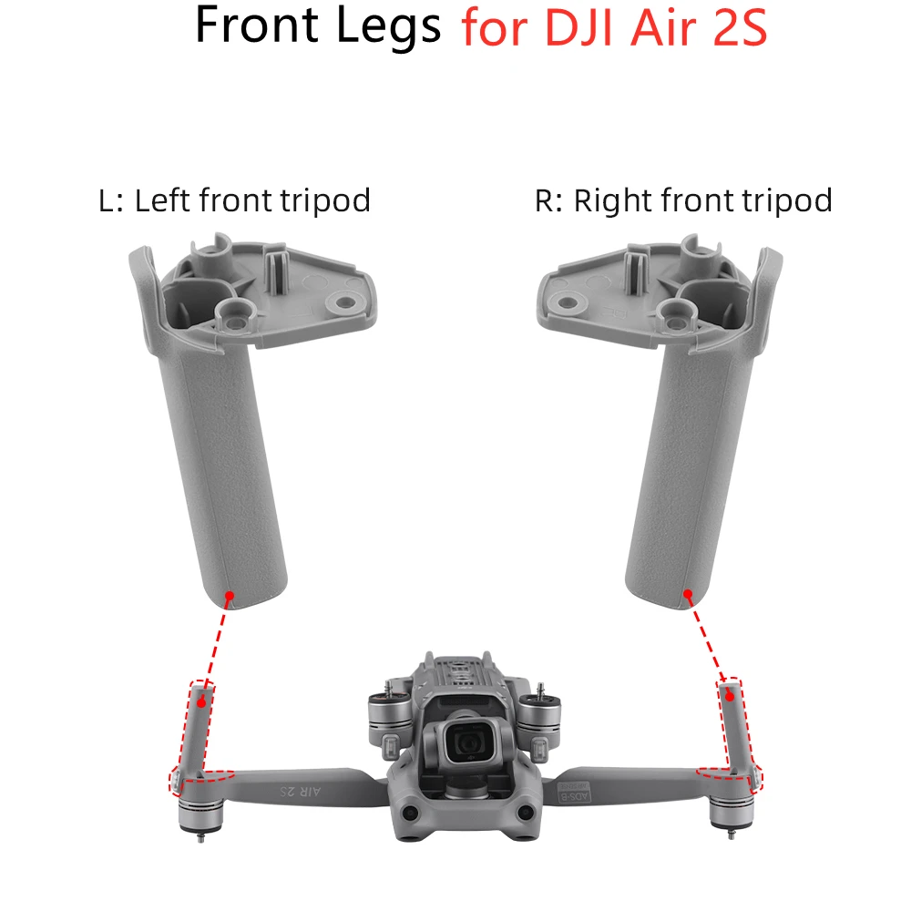 Kit de drone para dji air 2s, pernas dianteiras esquerda/direita, equipamento de aterrissagem, suporte para braço frontal, tripé, peças de reposição