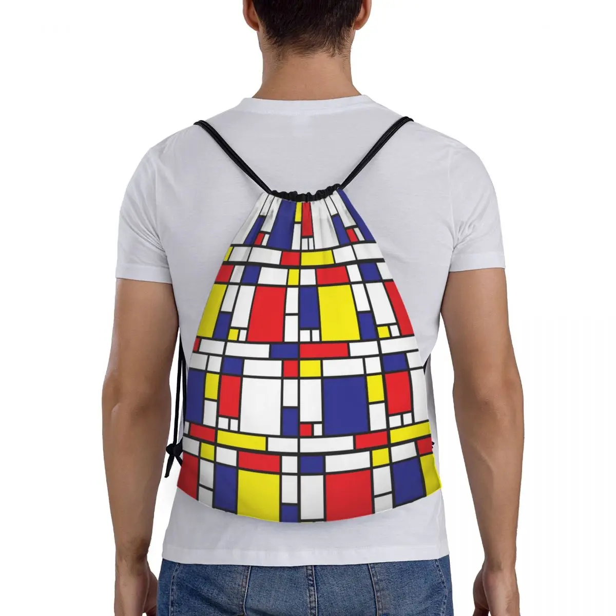 

Piet Mondrian абстрактные поп-арт красные синие прямоугольные рюкзаки портативные сумки на шнурке спортивная сумка сумки для книг для мужчин и женщин студентов