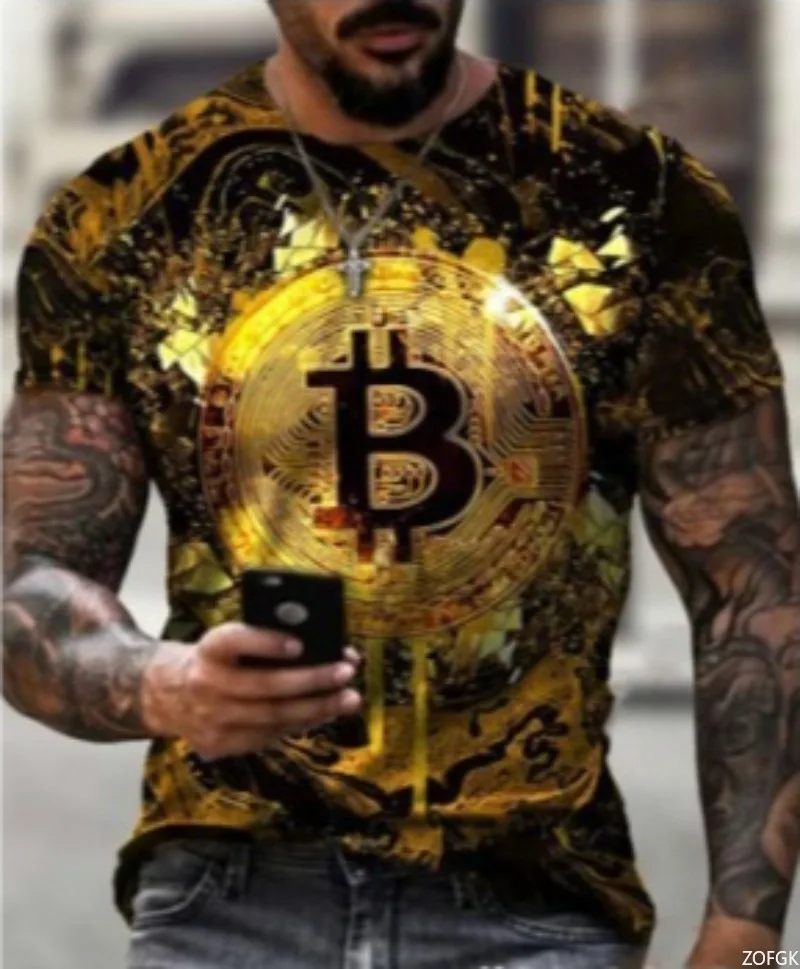 جديد شخصية الرياضة عملة ذهبية سليم صالح مطبوعة الصيف أزياء تنوعا جولة الرقبة قصيرة الأكمام تي شيرت #1