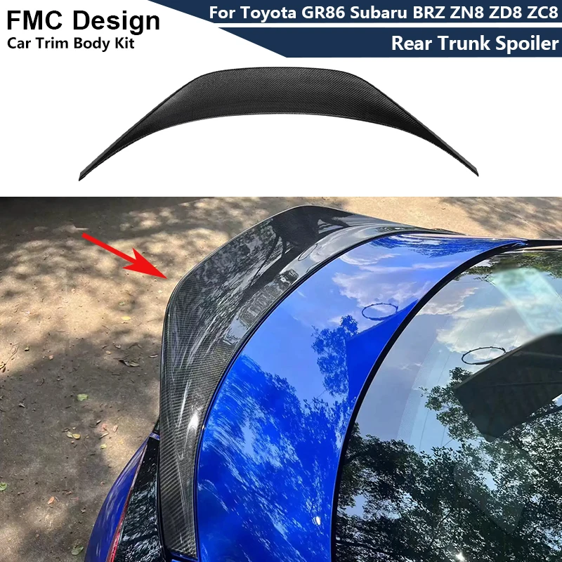 For Toyota GR86 Subaru BRZ ZN8 ZD8 ZC8 2021+ Carbon Fiber Rear Trunk Spoiler Rear Wing Tail Wing TRD Style Body kit