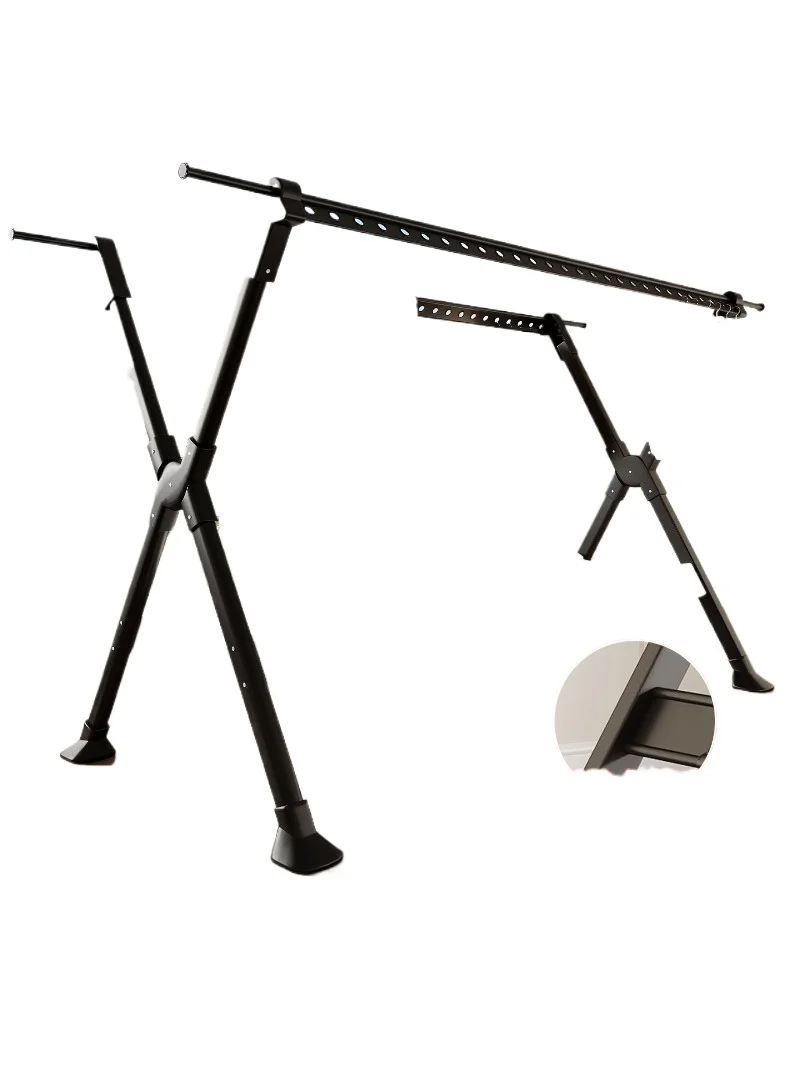 

Clothes drying rack floor-to-ceiling household balcony folding clothes rod indoor and outdoor hanging