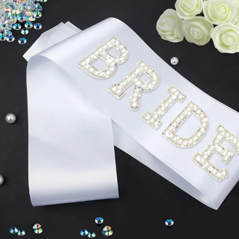 

Bride To Be Sash Bride Pearl Letter Shoulder Strap Artificial Water Drill Bachelorette Party Party Supplies Accessory wedding