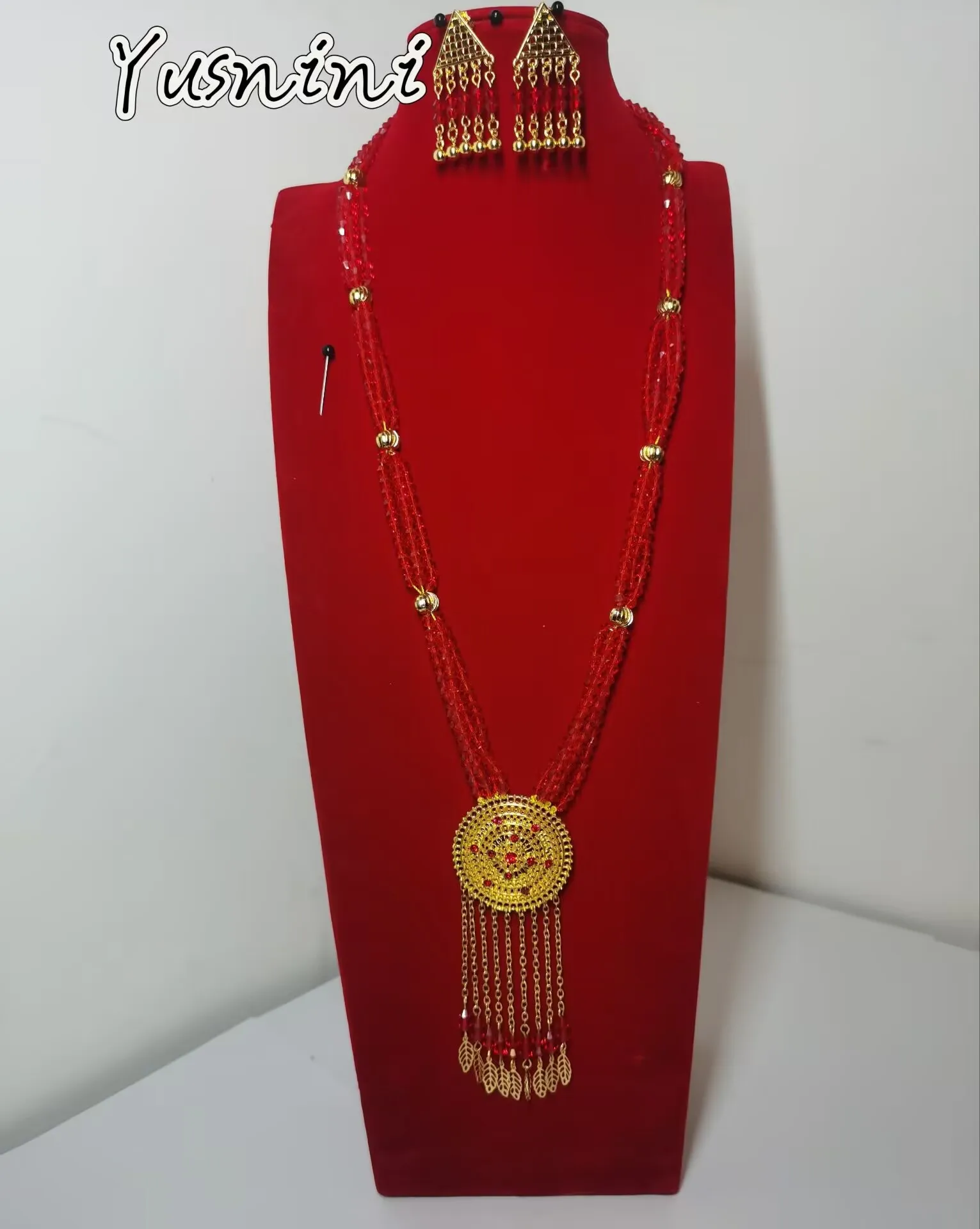 

New German 24K Gold Plated Necklace Earrings Wedding Party Jewelry Set as a Holiday Gift for Women YY10757