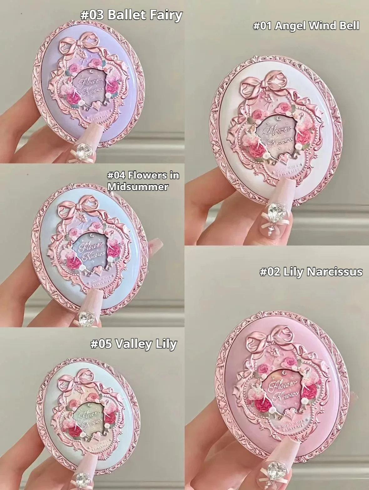Flower Knows Midsummer Night Embossed Blusher Cashmere Matte Powder Blush Natural Atmosphere Long-lasting Brightening Makeup
