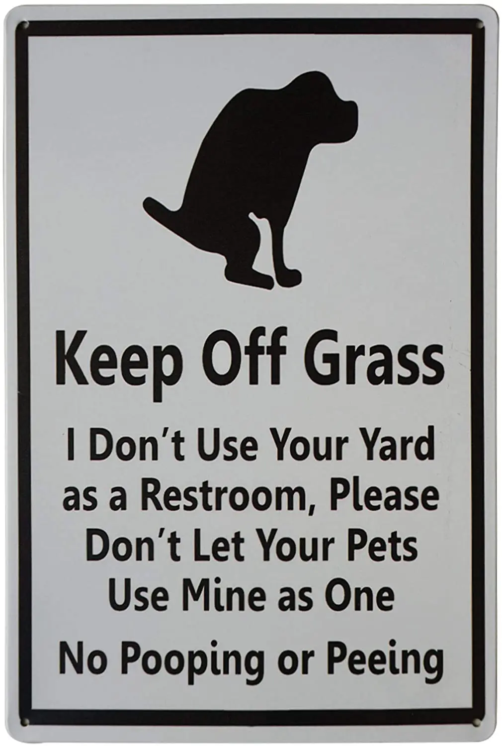 No Poop& pee Zone Keep Off Grass Sign Metal Tin Sign Dog Lawn Decor Farmhouse Home Metal Flowers Wall Decor Yard Sign Letters