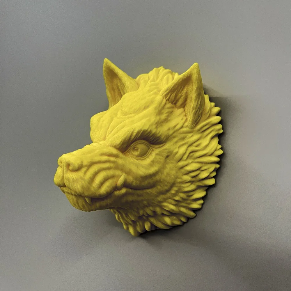 Реалистичная голова волка с 3D-принтом, 3D настенный декор в виде животных, реалистичная скульптура для бара, кафе-клуба с яркими деталями, орнаментом