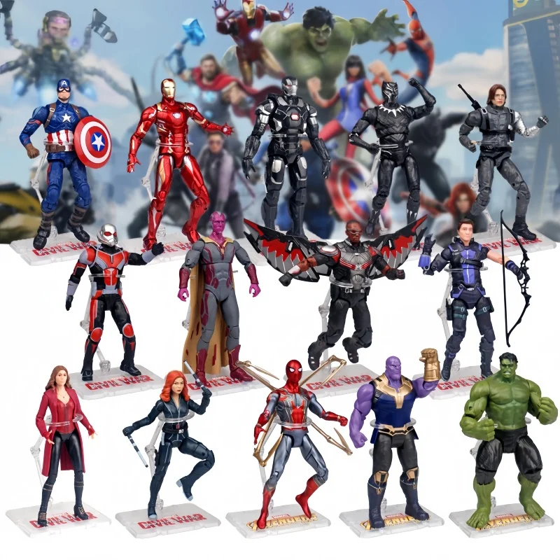 ZD Toy Marvel Avengers Action Figures Iron Man Spiderman Ant-Man War Machine Joint Movable Model Doll Collection Toys Gifts 17cm