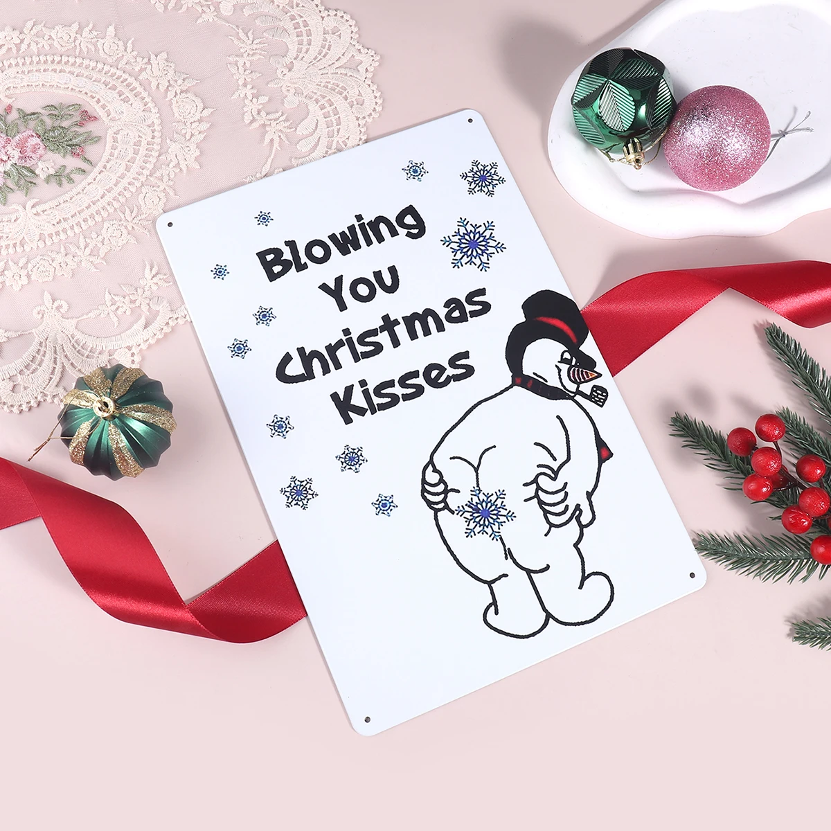 1 Stück Weihnachtsserie Aluminiumschild, geeignet zum Aufhängen von Bildern und anderen Wanddekorationen im Wohn- und Schlafzimmer