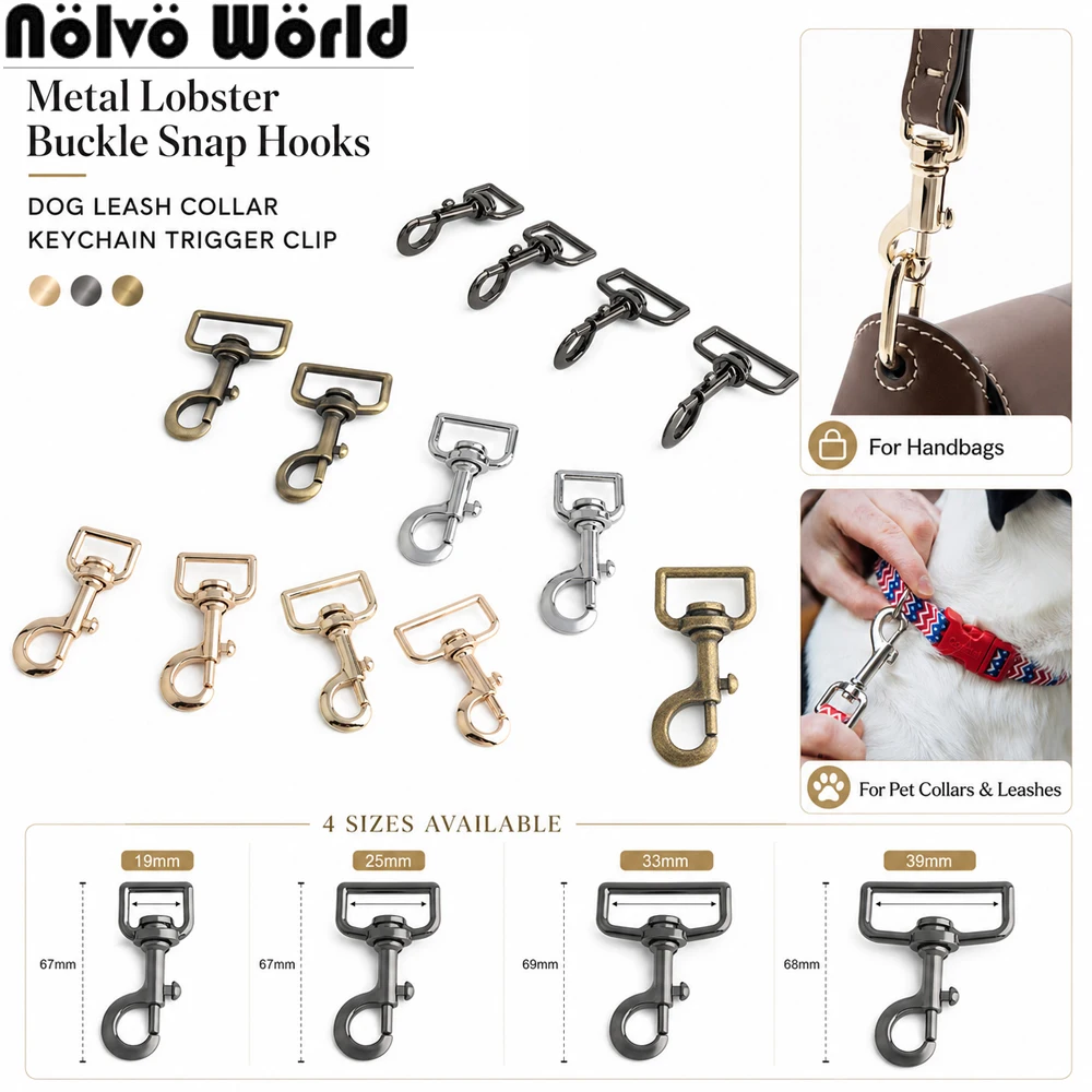 10/30/70PCS 19-39mm Metal Swivel Snap Hook Keychain Carabiner For Backpack Bag Strap Buckle Dog Leash Outdoor Clasp Accessories