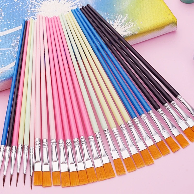 

10Pcs Watercolor Pen Paintbrush Nylon Hair Paint Brush Artist Oil Painting Brush