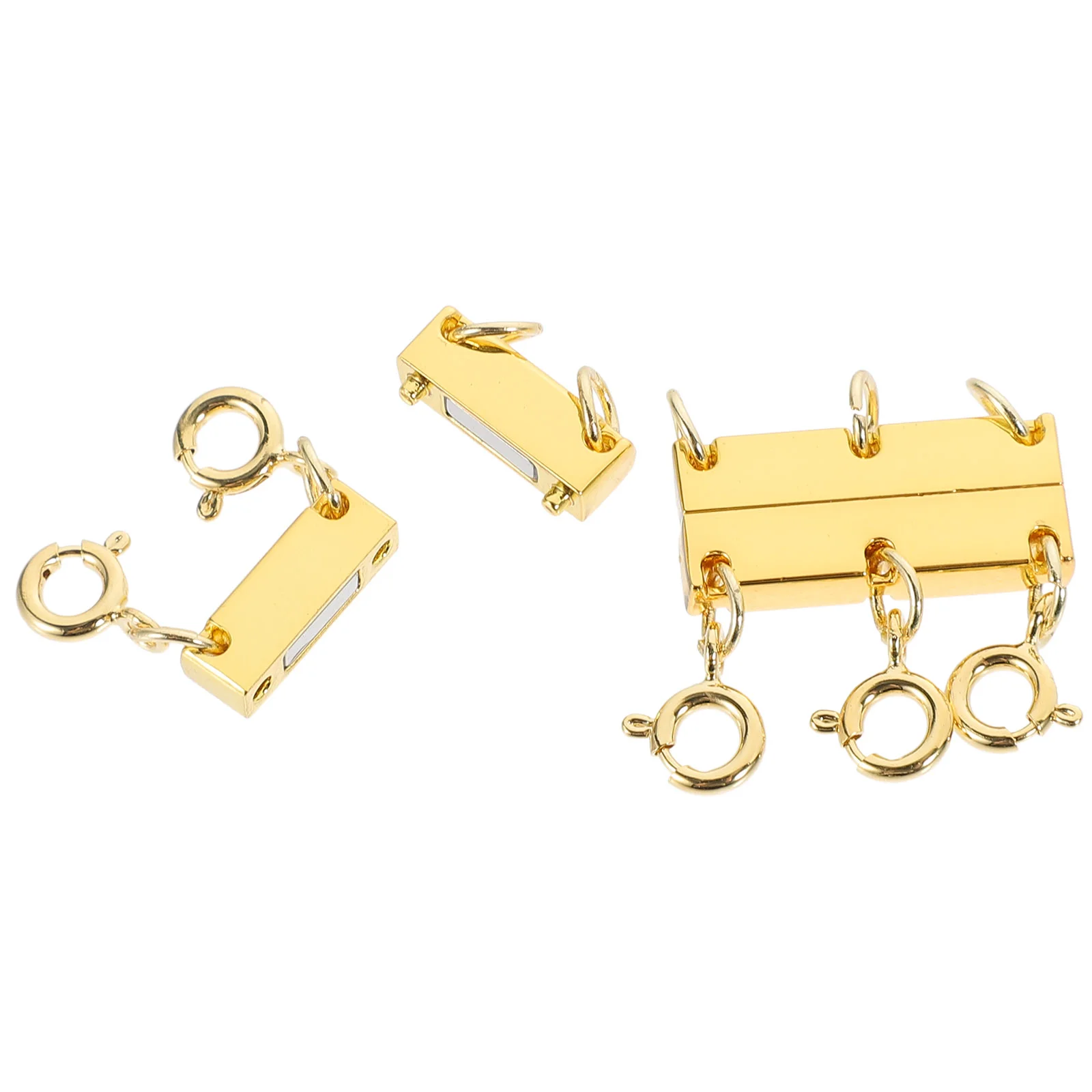 2 Pcs Jewelry Link Buckle Necklace Connectors Layered Clasp Magnetic for Multiple Necklaces Connection Clasps Look Making Kit