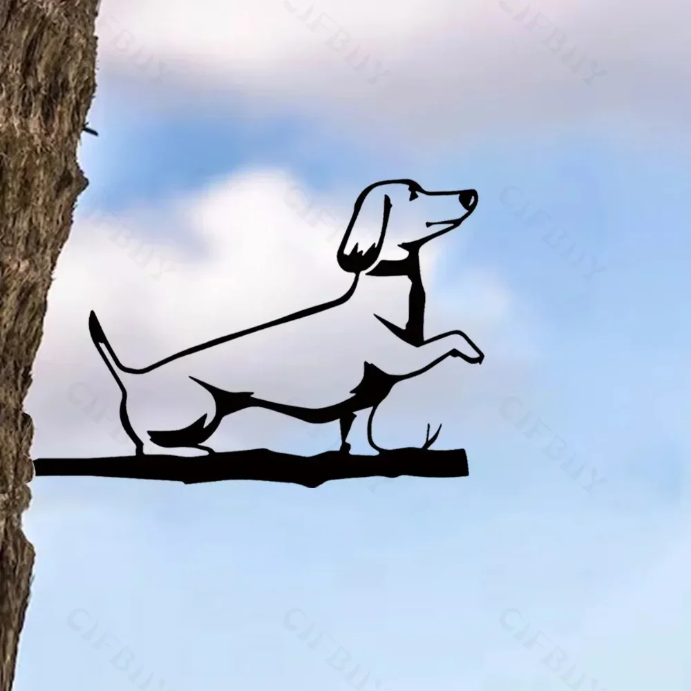 الطيور المعدنية/الكلاب/التنين/الجنوف على فرع، صورة ظلية فولاذية معدنية شجرة الطيور الفن حديقة الفناء الخلفي ديكور خارجي