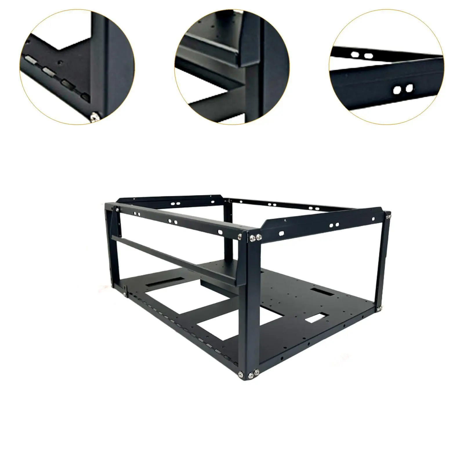 Custodia per computer da gioco fai-da-te Acciaio portatile Buona dissipazione del calore Rack per telaio aperto Supporto impilabile Accessori professionali Utilità