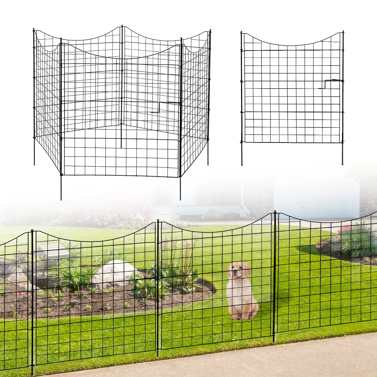 

Outdoor 5 PCS Fence Border Rustproof Metal Garden Decorative Animal Barrier