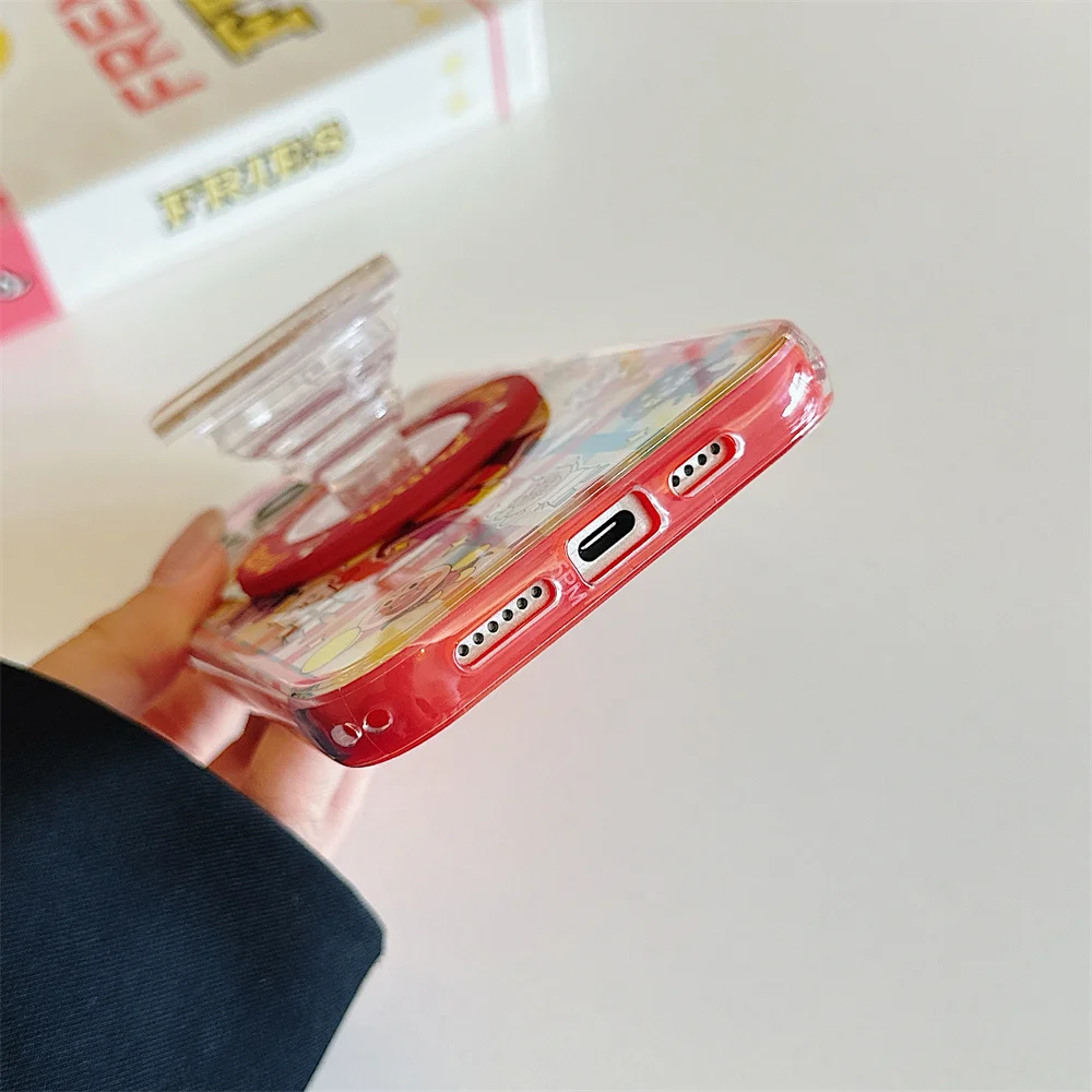 حافظة هاتف لهاتف Magsafe حامل هزة مغناطيسي لهاتف iPhone 13 14 15 16 Pro Max غطاء حماية جديد مقاوم للصدمات برسوم كرتونية لطيفة