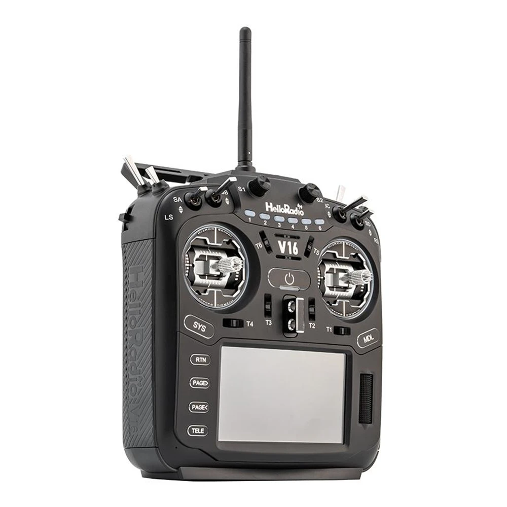 วิทยุส่งสัญญาณ HelloRadioSky V16R ในตัว 1W ELRS 4-in-1 CNC RDC90 พร้อมกิมบอลโลหะ โหมด 2 พร้อมหน้าจอสัมผัส 4.3 นิ้ว สำหรับการแข่งขัน FPV
