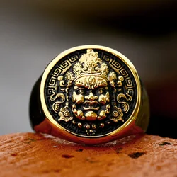 BEIER 2024 New Style 316L Stainless Steel Yellow Jambhala Ring The Buddhist  kylin Ring Jewelry Wholesale