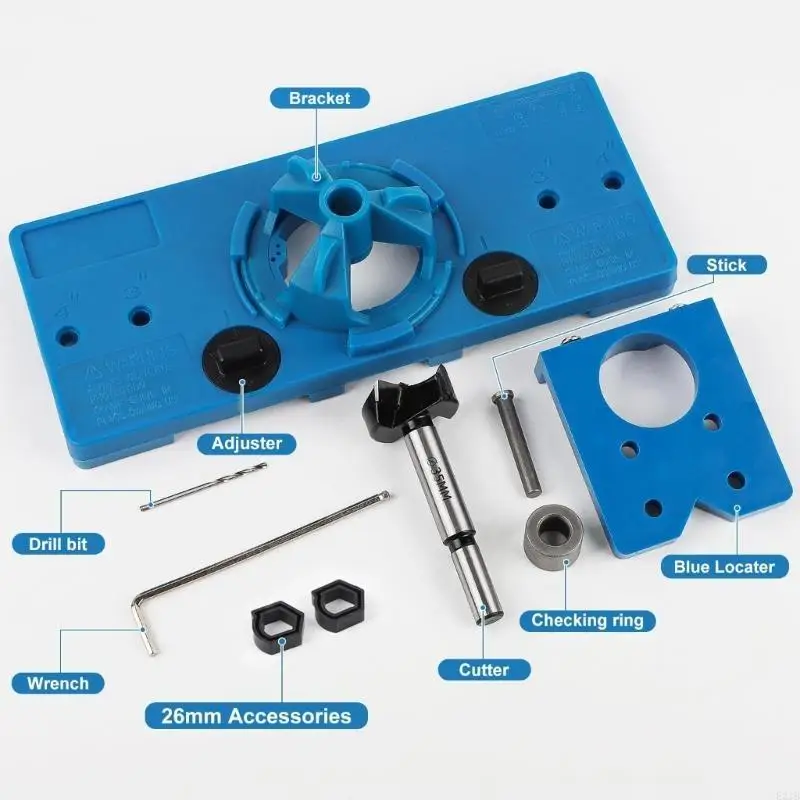 35mm Hinge Drilling Template and Small Blue Lock Hole Locator Improve Productive 