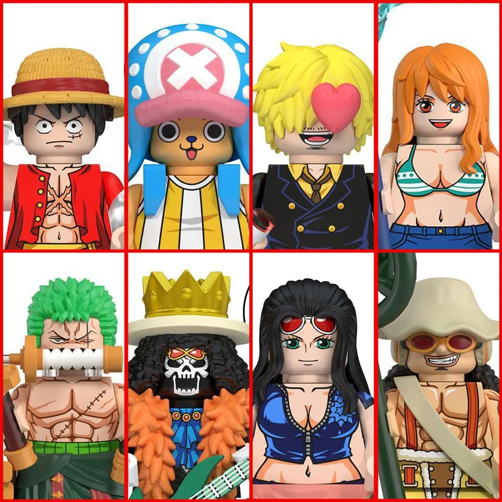 wm6189 Neues Modell Luffy Zoro Nami Sanji Chopper Bausteine Mini-Actionfiguren Zubehör Halloween Weihnachtsgeschenk