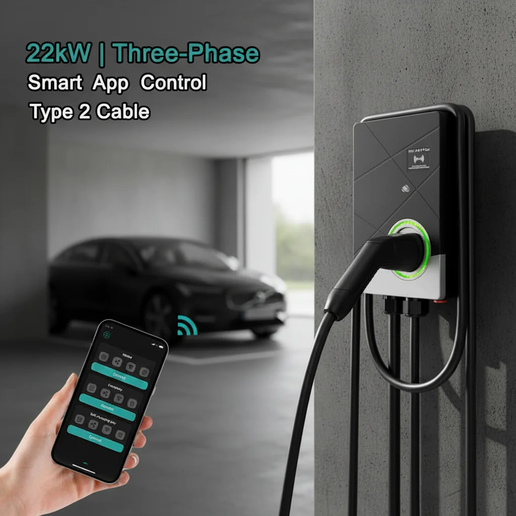 เครื่องชาร์จรถยนต์ไฟฟ้าแบบติดผ - 22Kw Wallbox Type 2 Ocpp Rfid บทวิจารณ์และราคา