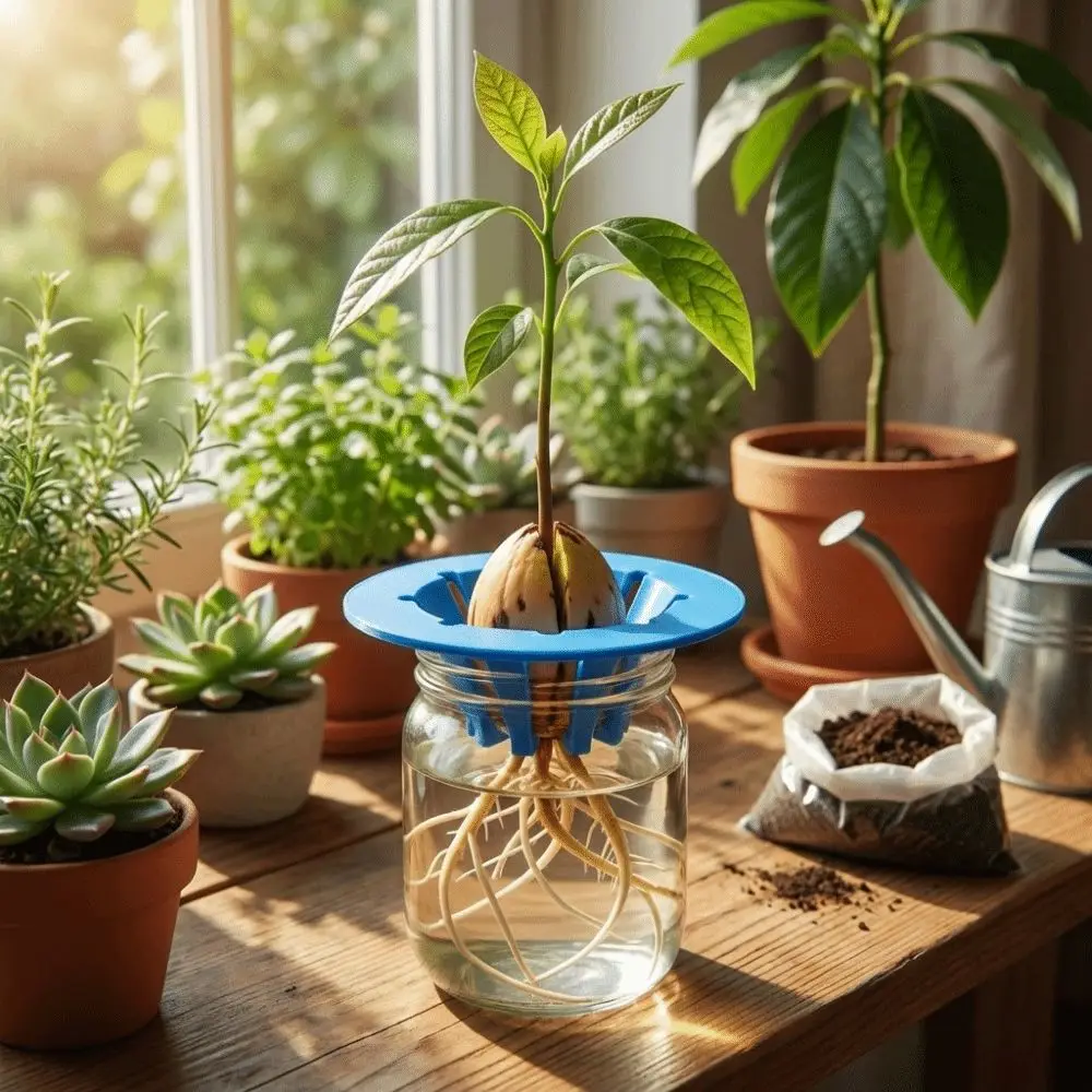 Soil-Free Avocado Planter Plastic Sprouting Setup Seedling Tray Growing System Cultivation Device Hydroponic Stand Home Indoor