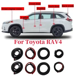 10pcs Door Seal Soundproof Kit for Toyota RAV4 2020-2024 Rubber Weather Draft Seal Strip Wind Noise Kit Front Trunk Cover Strip