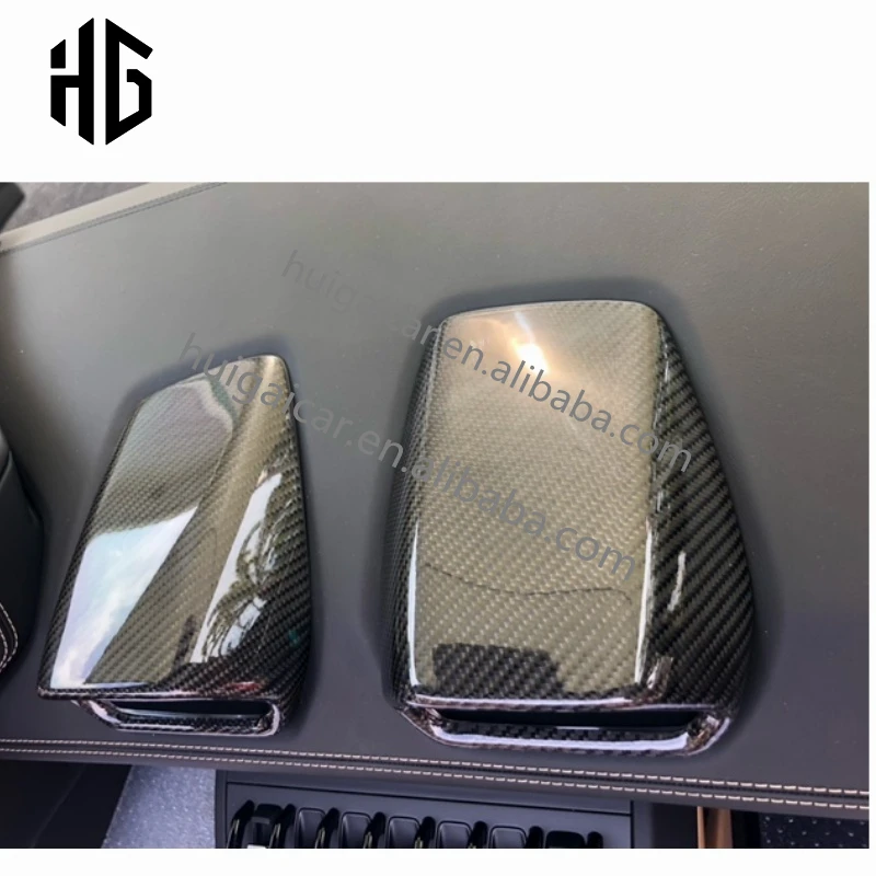4 قطعة/المجموعة عالية الجافة ألياف الكربون تكييف الهواء تنفيس غطاء الديكور الزخارف لامبورغيني هوراكان LP610 LP580 EVO كوبيه سبايدر