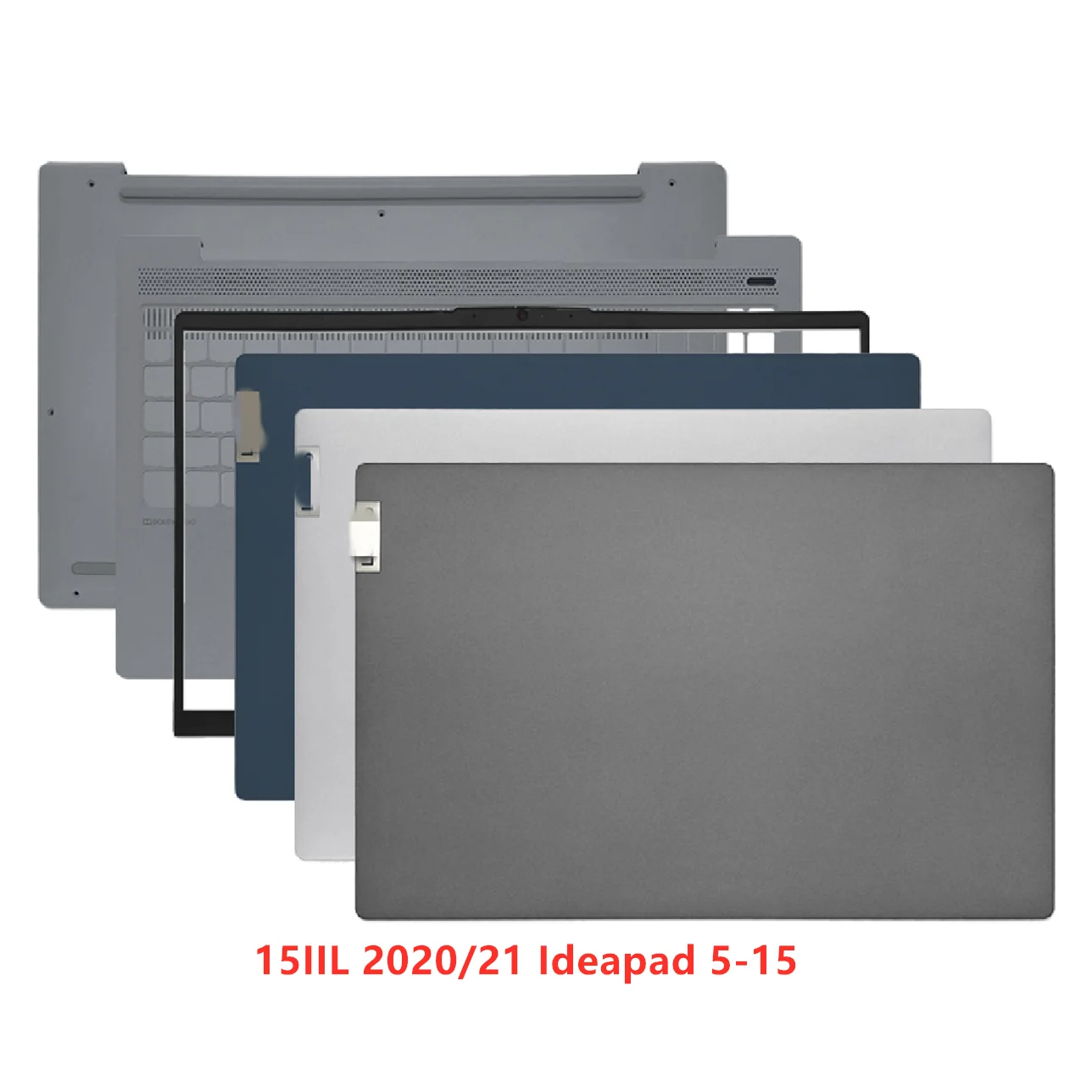 Baru Laptop untuk 15IIL 2020/21 Ideapad 5-15 penutup belakang casing atas/Bezel depan/Palmrest/casing penutup dasar bawah