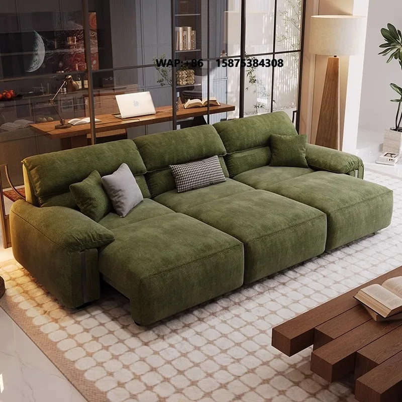 Italian Minimalist Sofa-bed Dual Function Zero-wall-requiring Adjustable Feature Fabric Sofa Velvet Electric Sofa