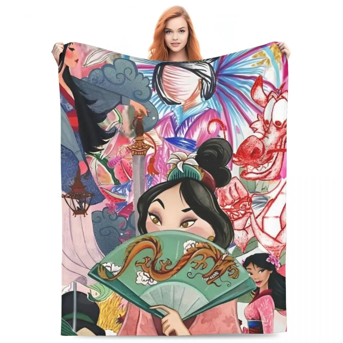 Mulan Princess Beaty Cartoon Blankets Quality Super Soft Bedding Throws Winter Camping Home Decor Funny Bedspread