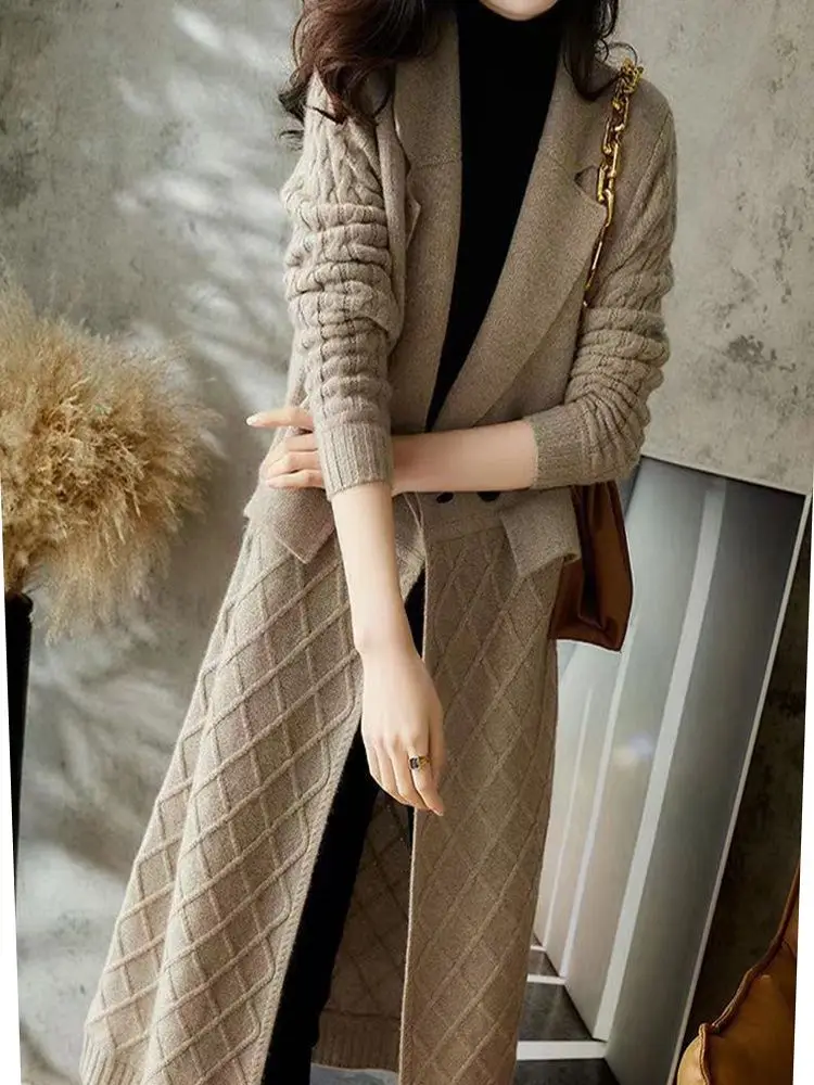 Hot Sale New Spring Autumn Winter Women Wool Knitted Sweater Solid Color Loose Soft Fashion Female Coat E1856