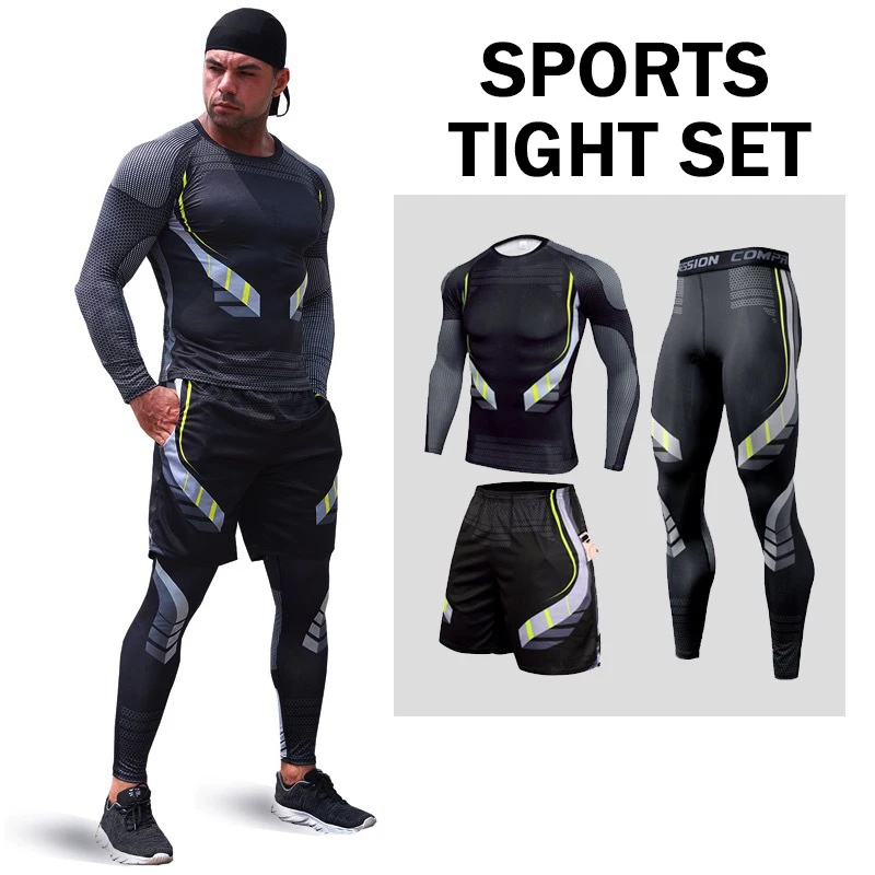 

3PCS Boxing Tight Set for Men Women Size S-4XL Outdoor Sports Fitness Basketball Uniforms Gym Leggings Sportswear Running Wear