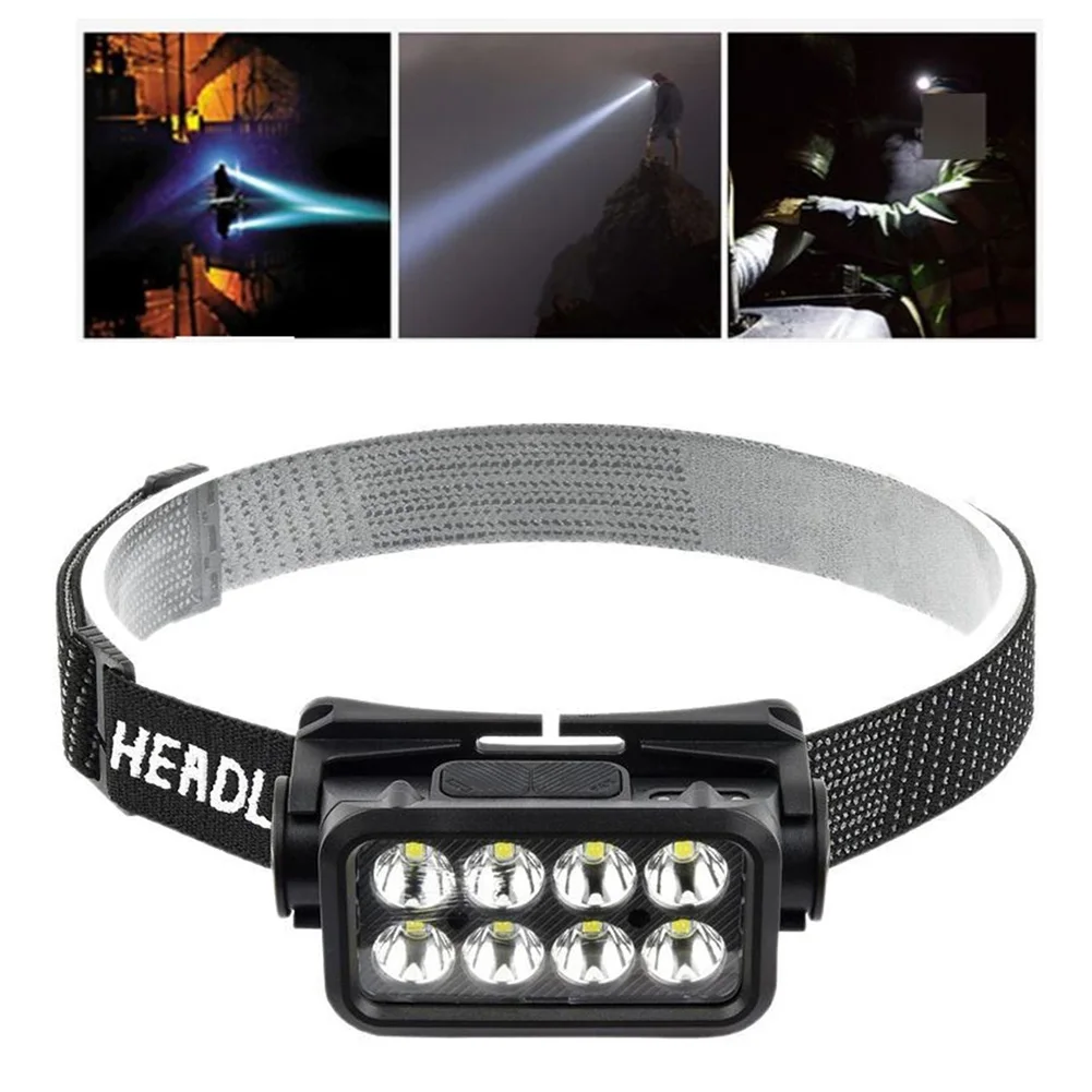 

Светодиодный налобный фонарь, перезаряжаемый, легкий, с сенсорным датчиком, водонепроницаемый налобный фонарь для кемпинга, рыбалки, налобный фонарь